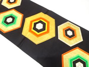 アンティーク　亀甲模様織り出し袋帯（着用可）